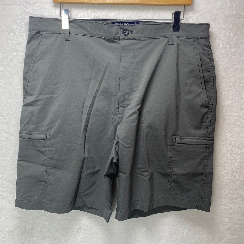 Chaps Mens Gray Cargo Shorts Utility Pockets Casual Outdoor Sz 36 Hiking Fishing